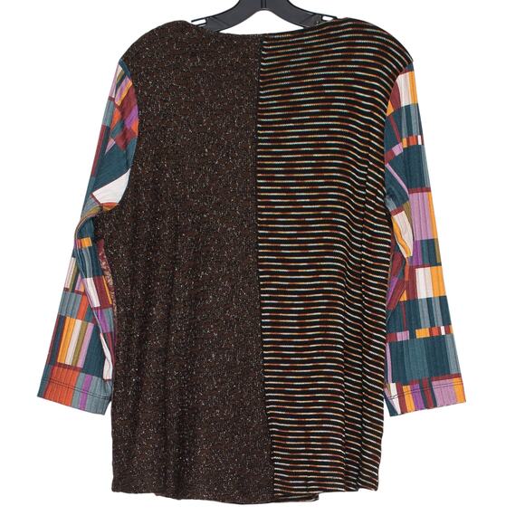 Ali Miles Sweater Patchwork Boho Artsy Lagenlook Cottage Statement Folk Large - Picture 2 of 7